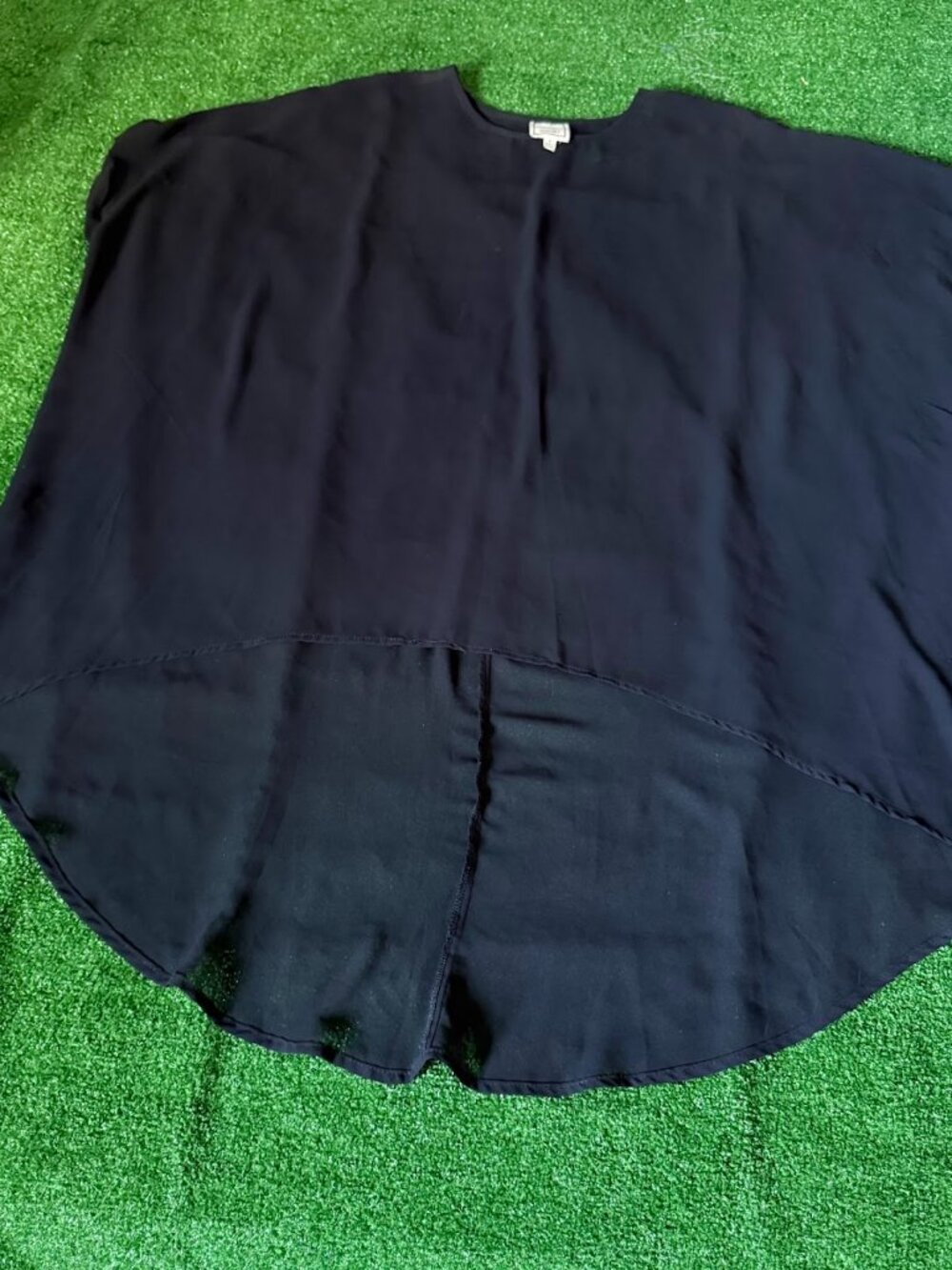Meraki Sheer Black Tunic Top High Low Oversized Lightweight Cover Up Size S EUC